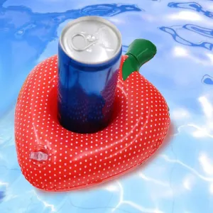 2 PCS Strawberry Shape Inflatable Coaster Floating Water Drink Cup Holder