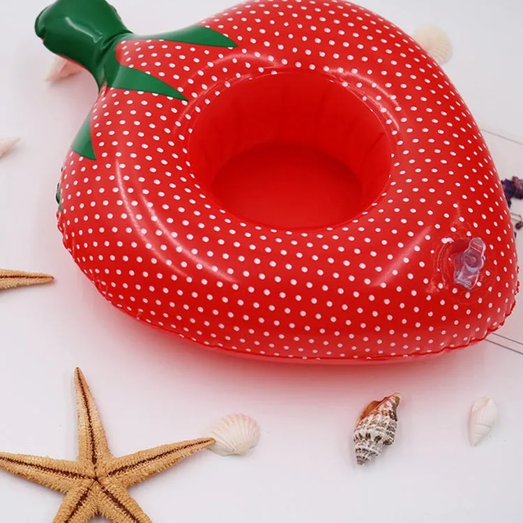 2 PCS Strawberry Shape Inflatable Coaster Floating Water Drink Cup Holder