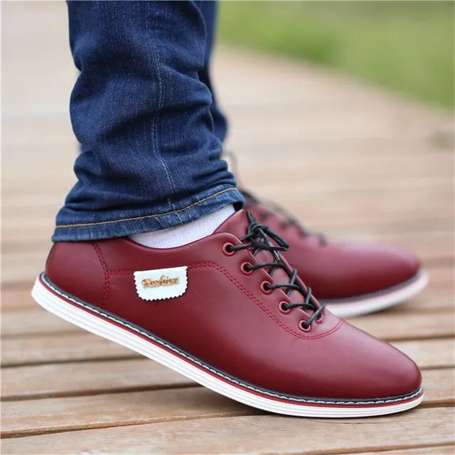 2019 Fashion Loafers Walking Footwear Tenis Feminino Outdoor Breathable Sneakers Men's PU Leather Business Casual Shoes for Male