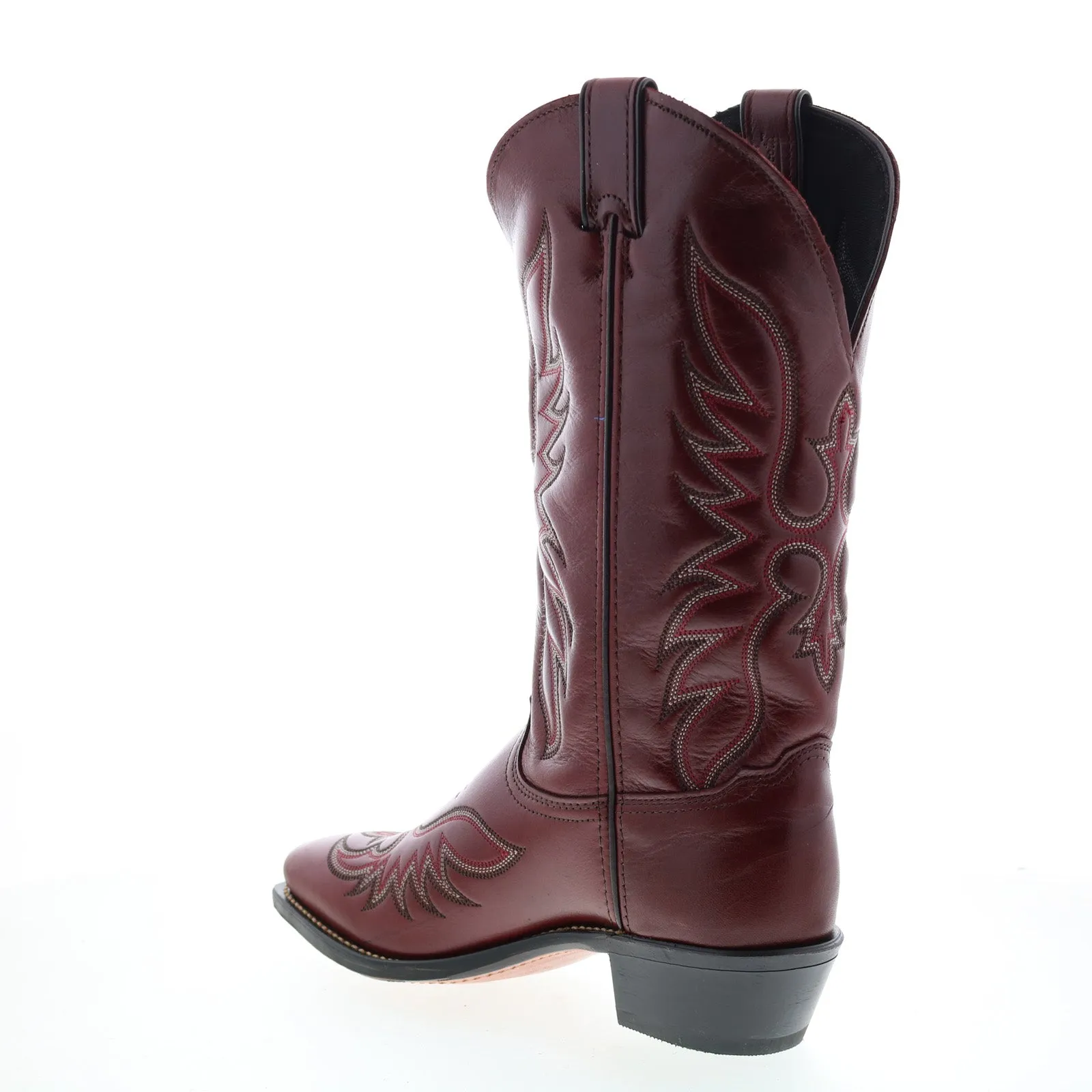 Abilene Boots 9105 Womens Red Leather Slip On Cowboy Western Boots