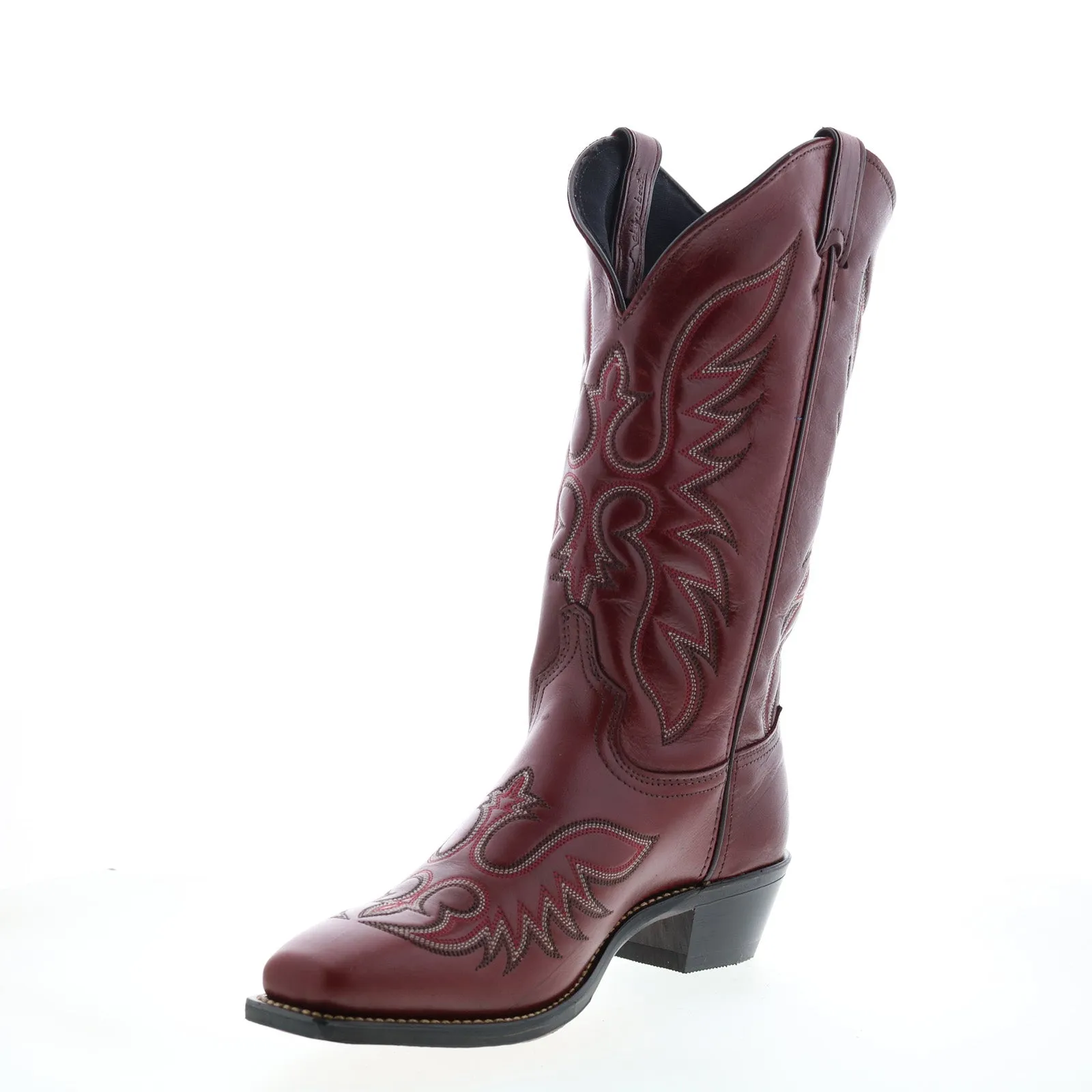 Abilene Boots 9105 Womens Red Leather Slip On Cowboy Western Boots