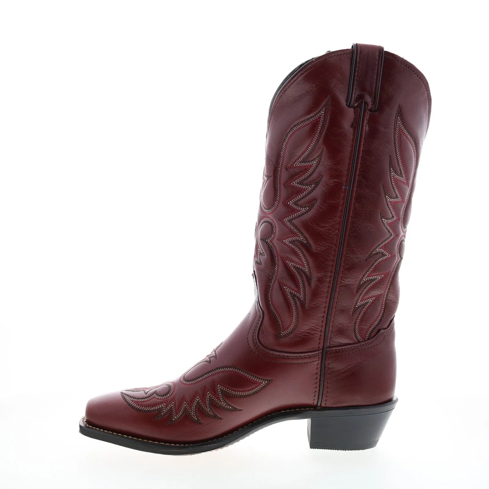 Abilene Boots 9105 Womens Red Leather Slip On Cowboy Western Boots