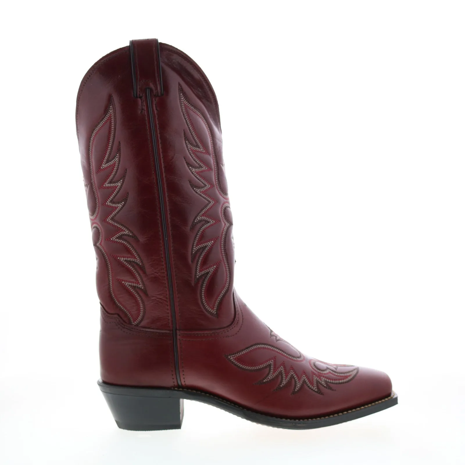 Abilene Boots 9105 Womens Red Leather Slip On Cowboy Western Boots