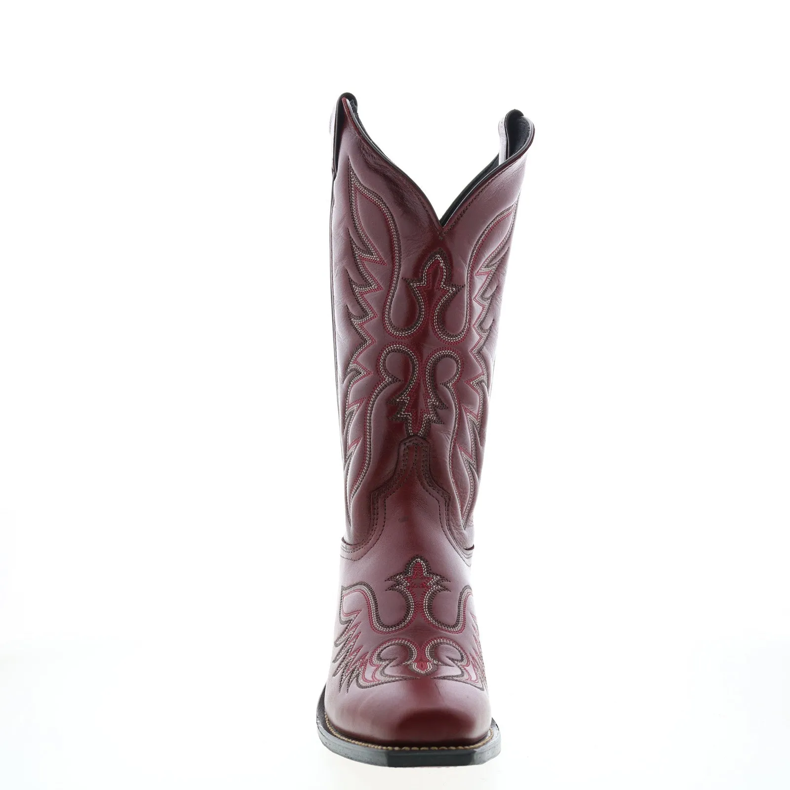 Abilene Boots 9105 Womens Red Leather Slip On Cowboy Western Boots