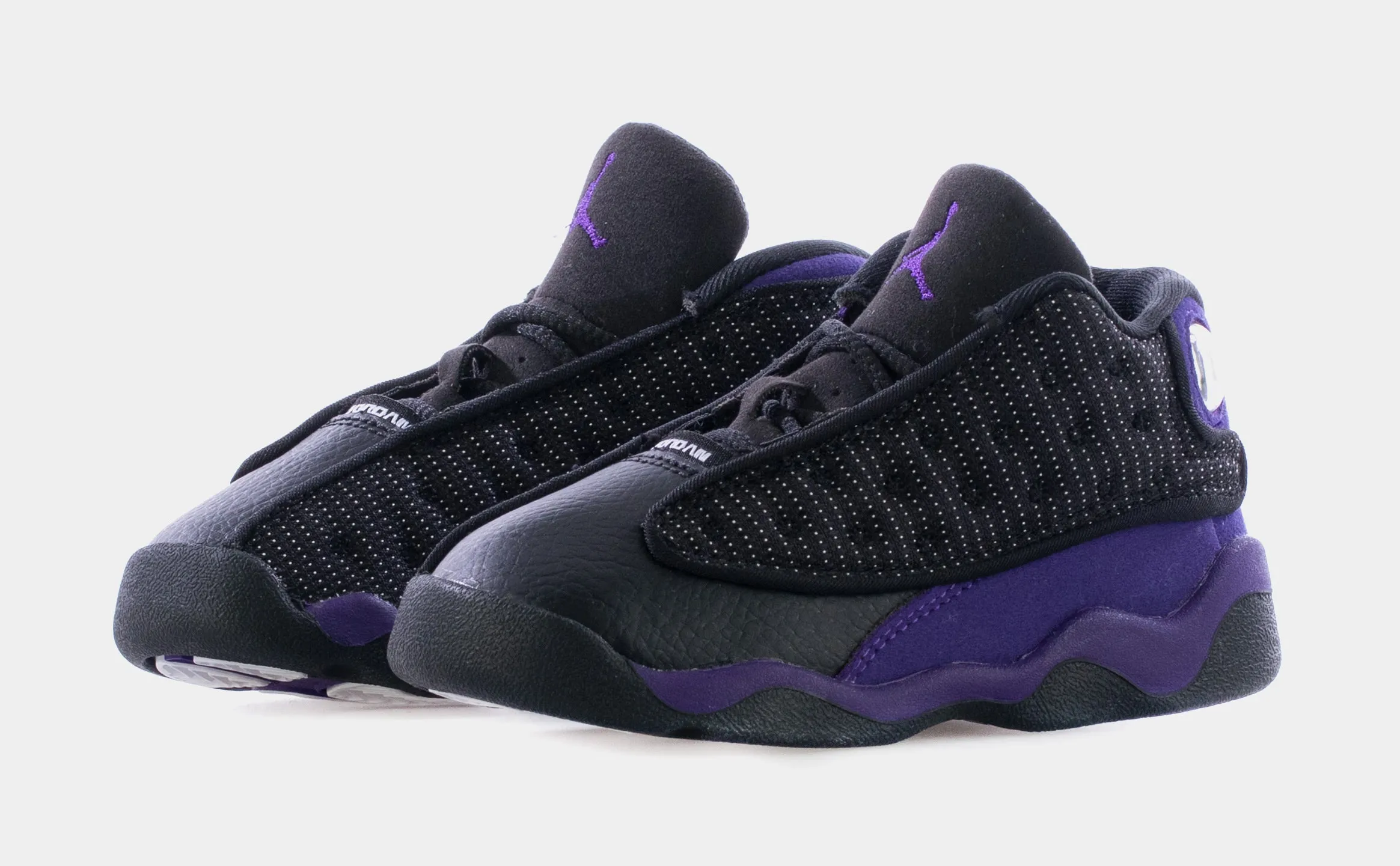 Air Jordan 13 Court Purple Infant Toddler Lifestyle Shoes (Black/Purple)