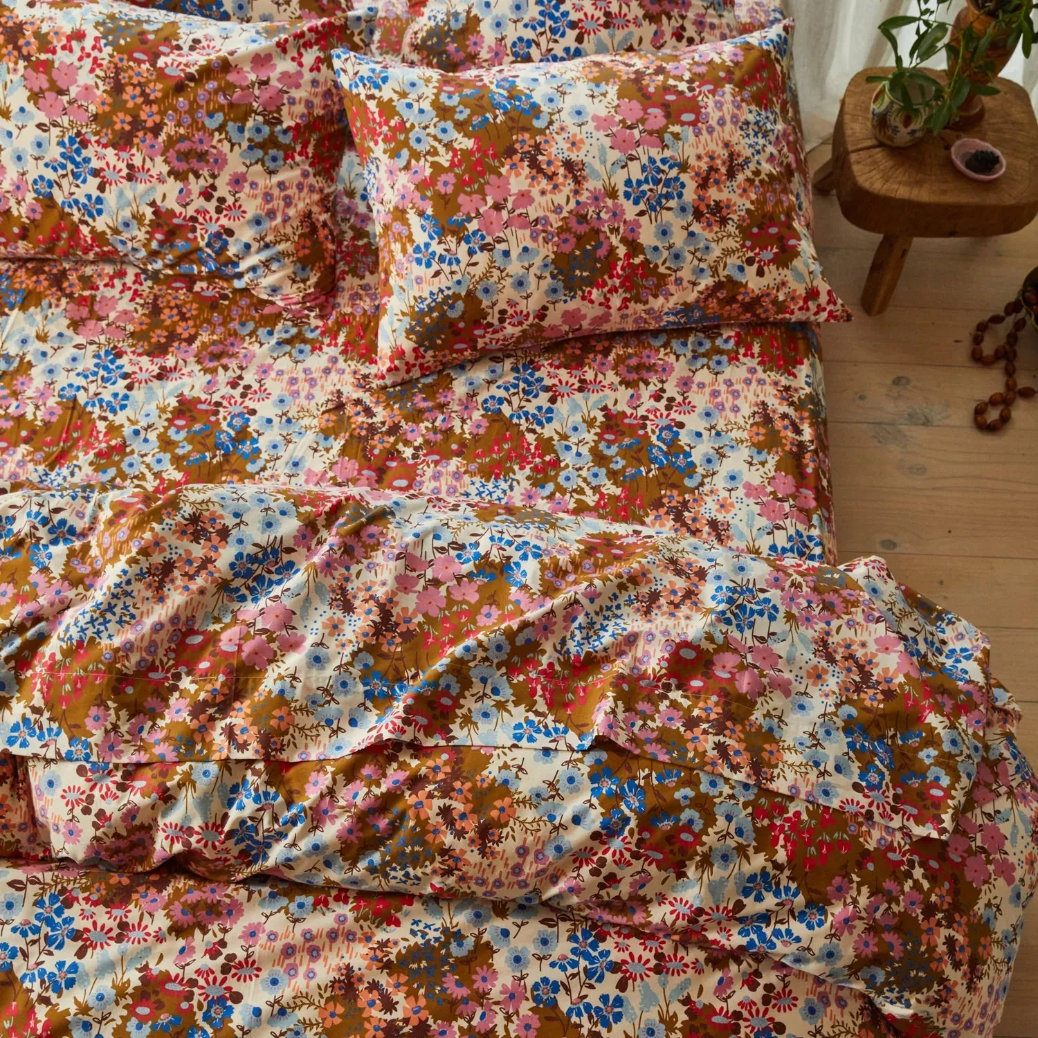 Aisha Cotton Queen Fitted Sheet - Ginger