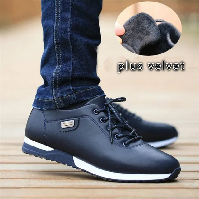 Amozae-Men's PU Leather Business Casual Shoes for Man Outdoor Breathable Sneakers Male Fashion Loafers Walking Footwear Tenis Feminino