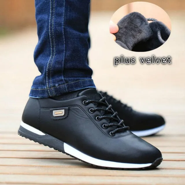 Amozae-Men's PU Leather Business Casual Shoes for Man Outdoor Breathable Sneakers Male Fashion Loafers Walking Footwear Tenis Feminino