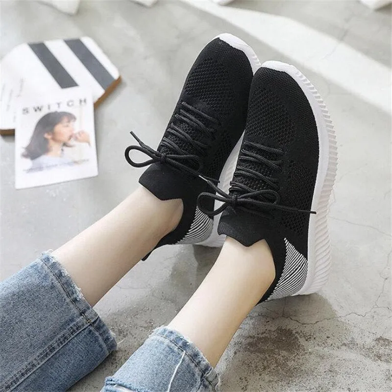 Amozae  Summer Women's Shoes Mesh Light Breathable Women Vulcanized Shoes Sneakers Flats Casual Female Trainers Walking Zapatillas Mujer