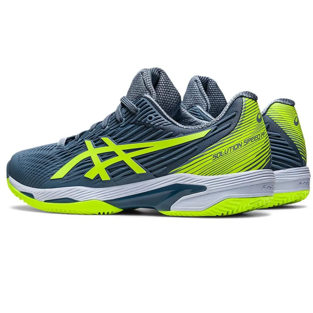 Asics Solution Speed FF 2 Clay Tennis Shoes - Steel Blue/Hazard Green