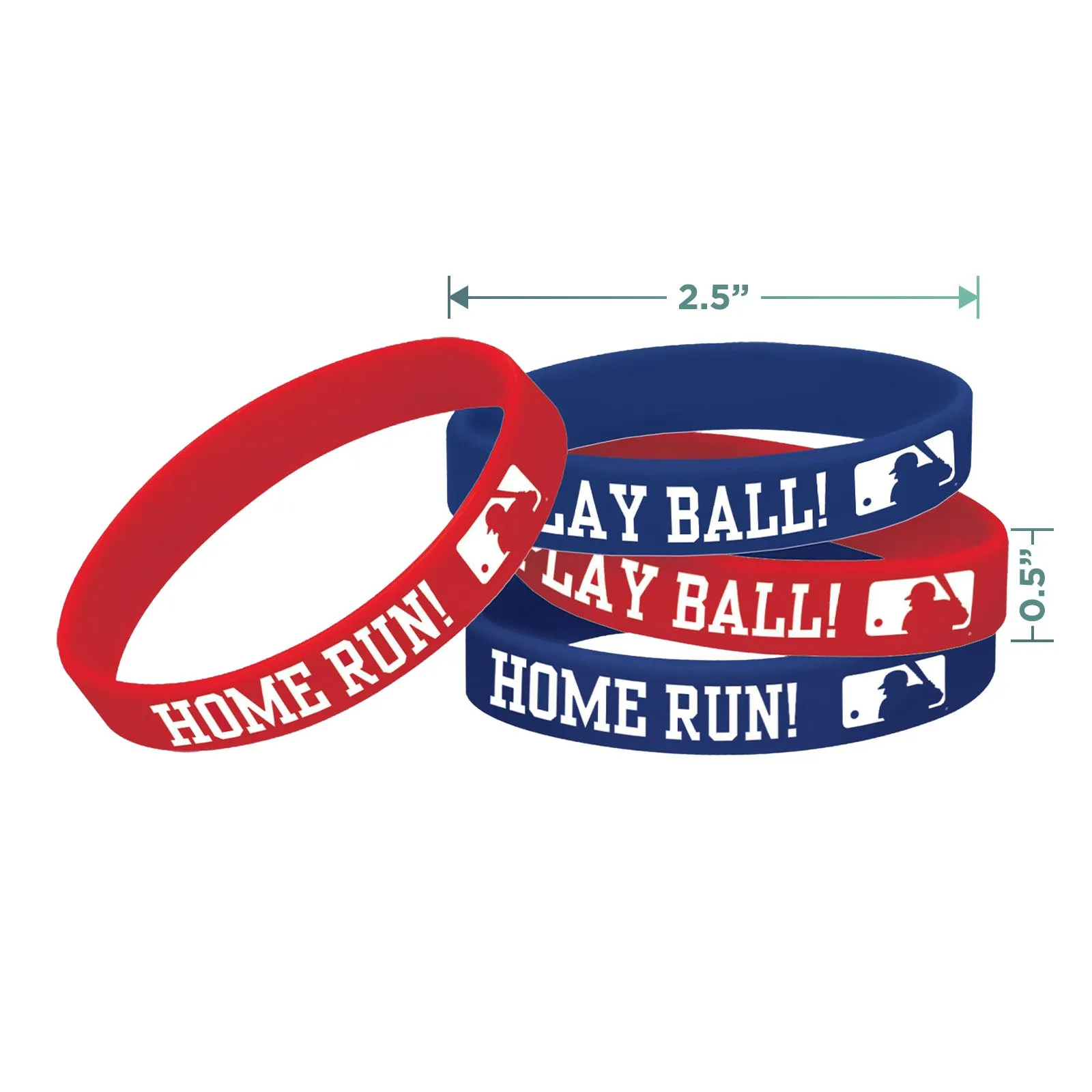 Baseball Party Favors - Goody Bags, Foam Baseballs, Face Tattoos, and Rubber Bracelets for 12 Guests