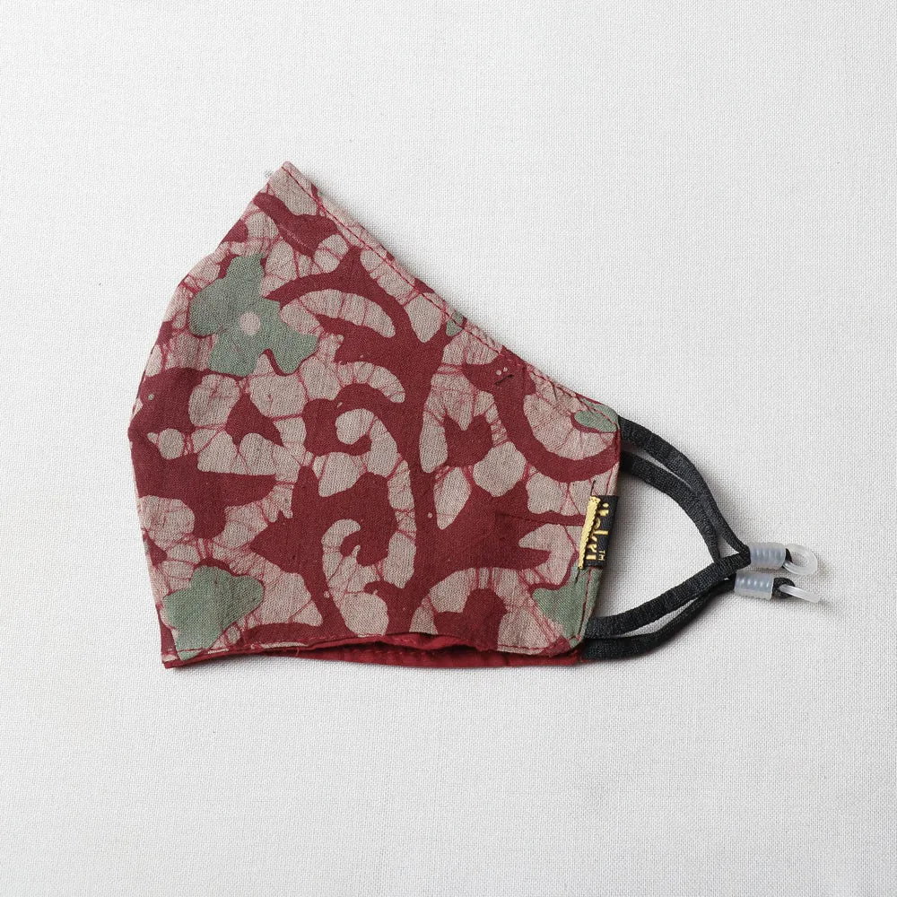 Batik Block Printed Cotton 3 Layer Snug Fit Face Cover