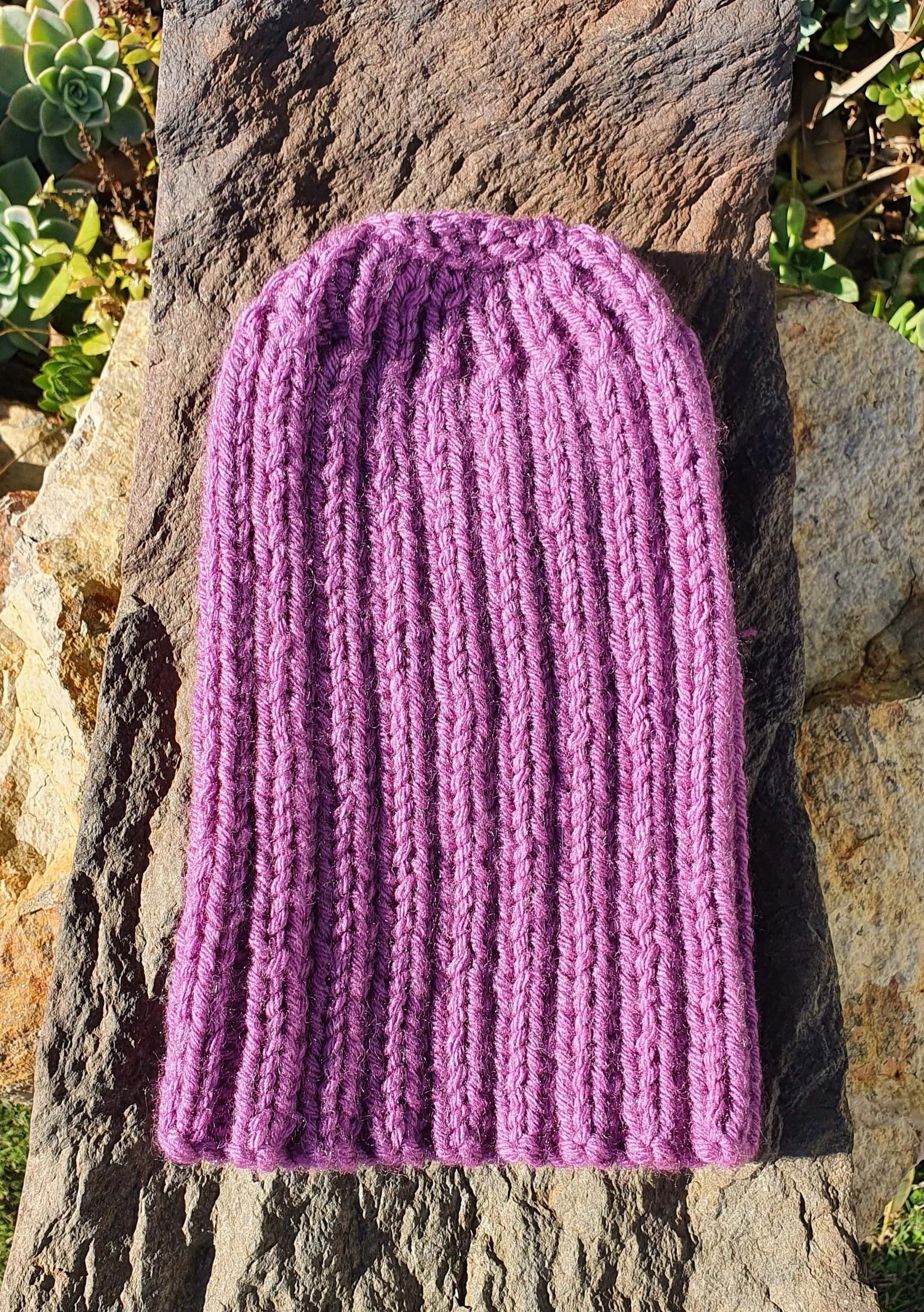 Beanie - Rib Purple