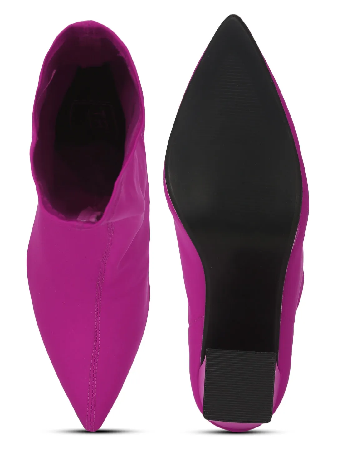 Bernie Fuschia Lycra Ankle Boots