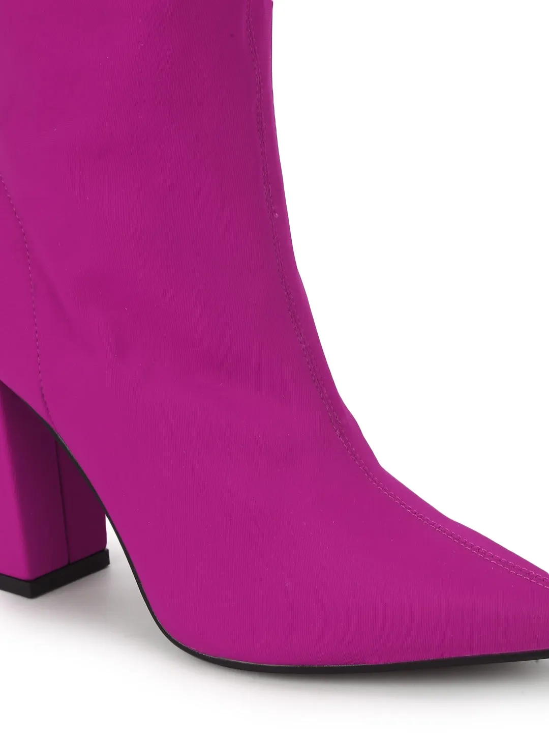 Bernie Fuschia Lycra Ankle Boots