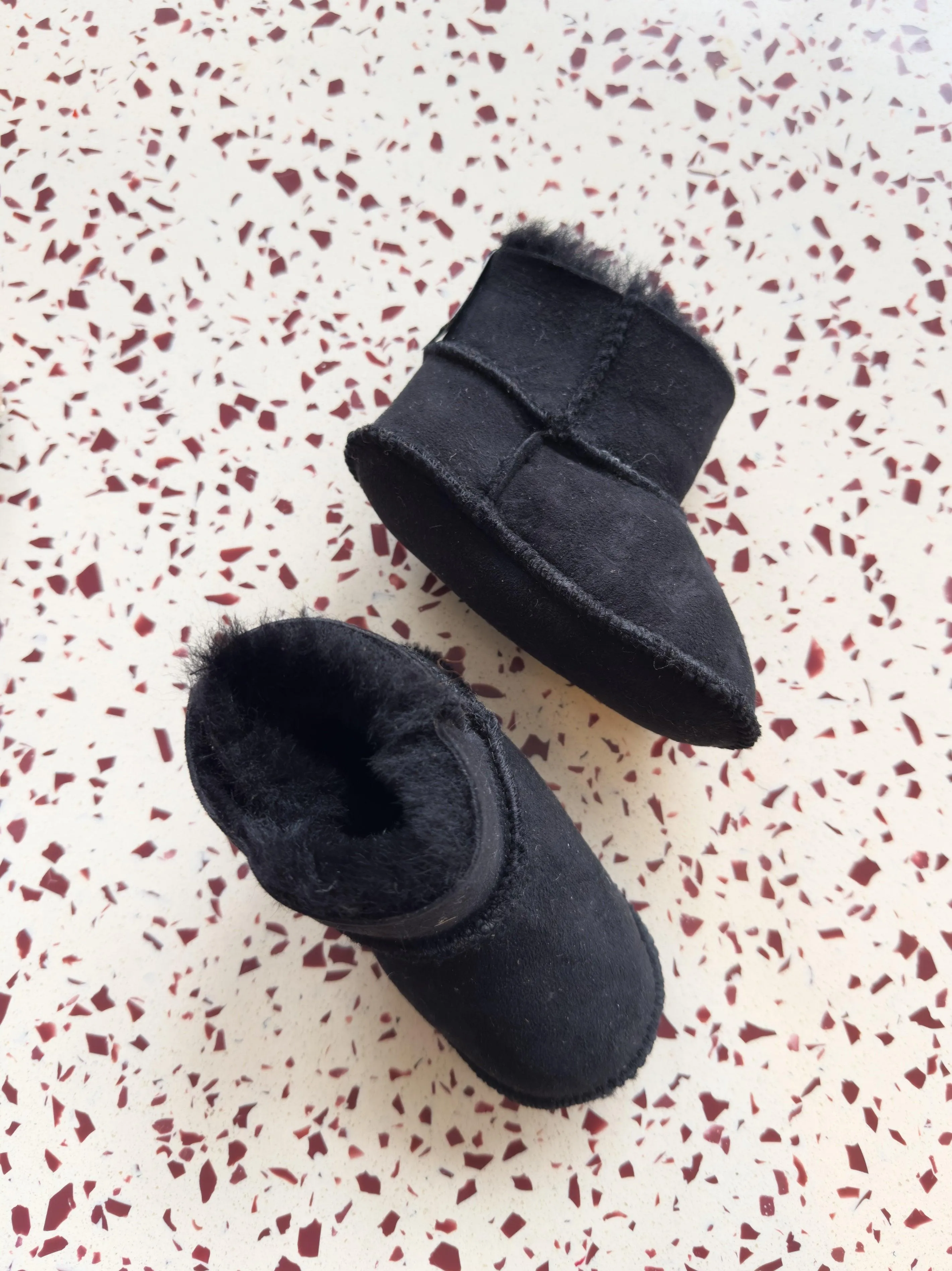 Black Baby Natural Sheepskin Boots