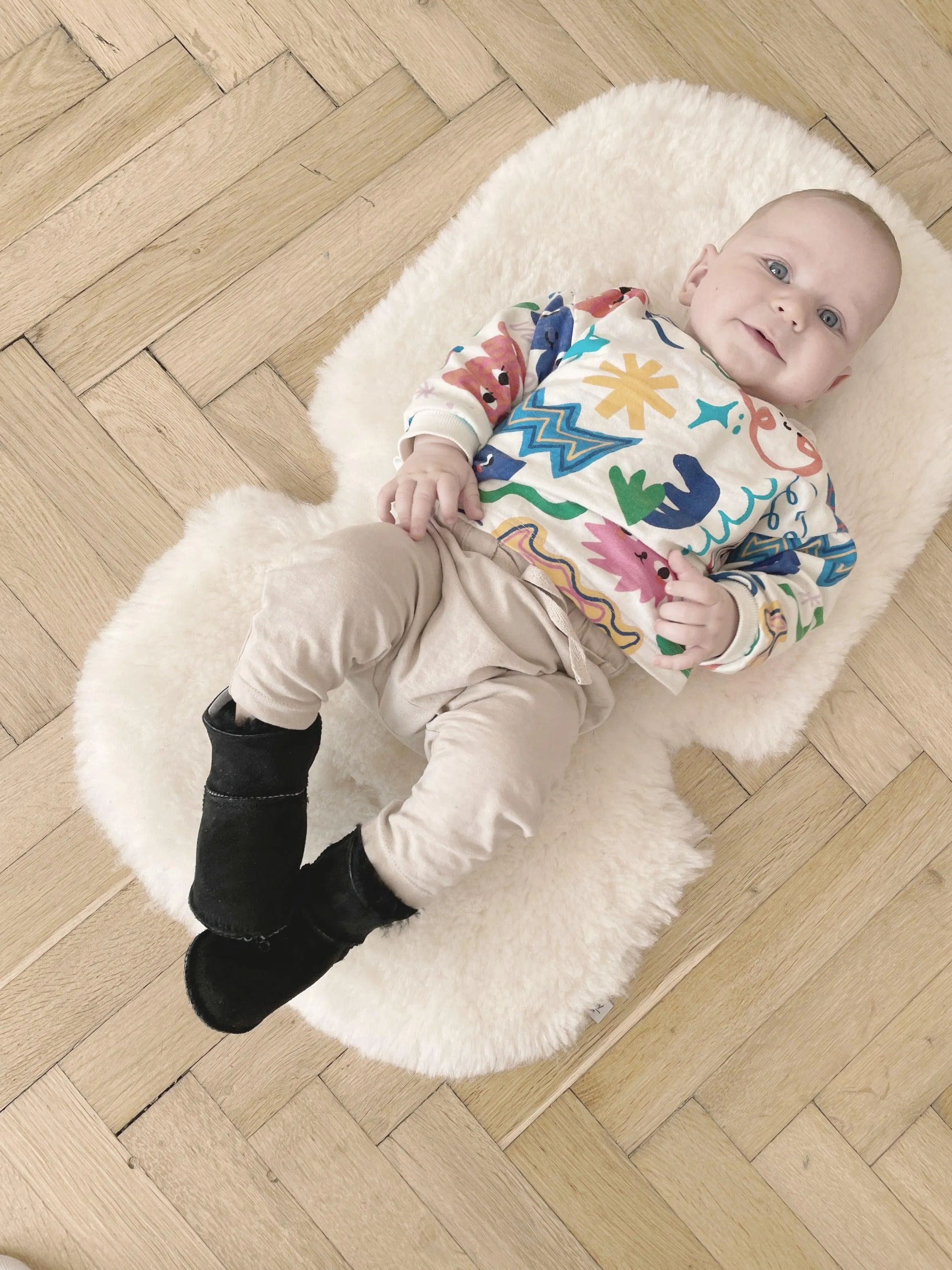 Black Baby Natural Sheepskin Boots