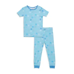 blue smile modal magnetic no drama pajama short sleeve set