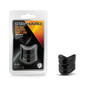 Blush Stay Hard Beef Ball Stretcher Snug X Long 1 in. Black