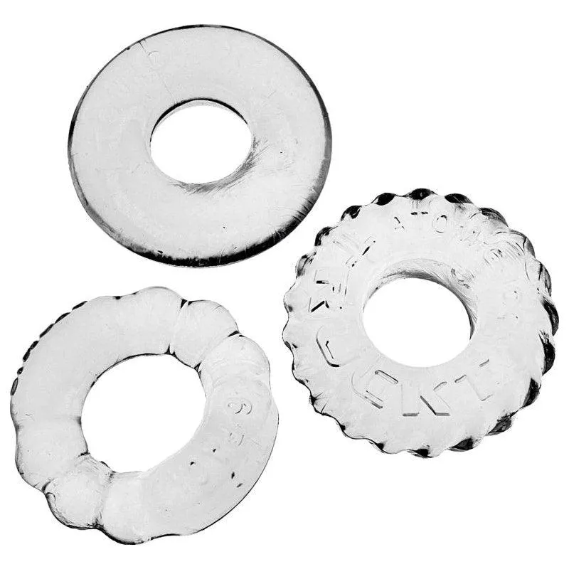 Bonemaker 3 Pc Cockring Set Clear