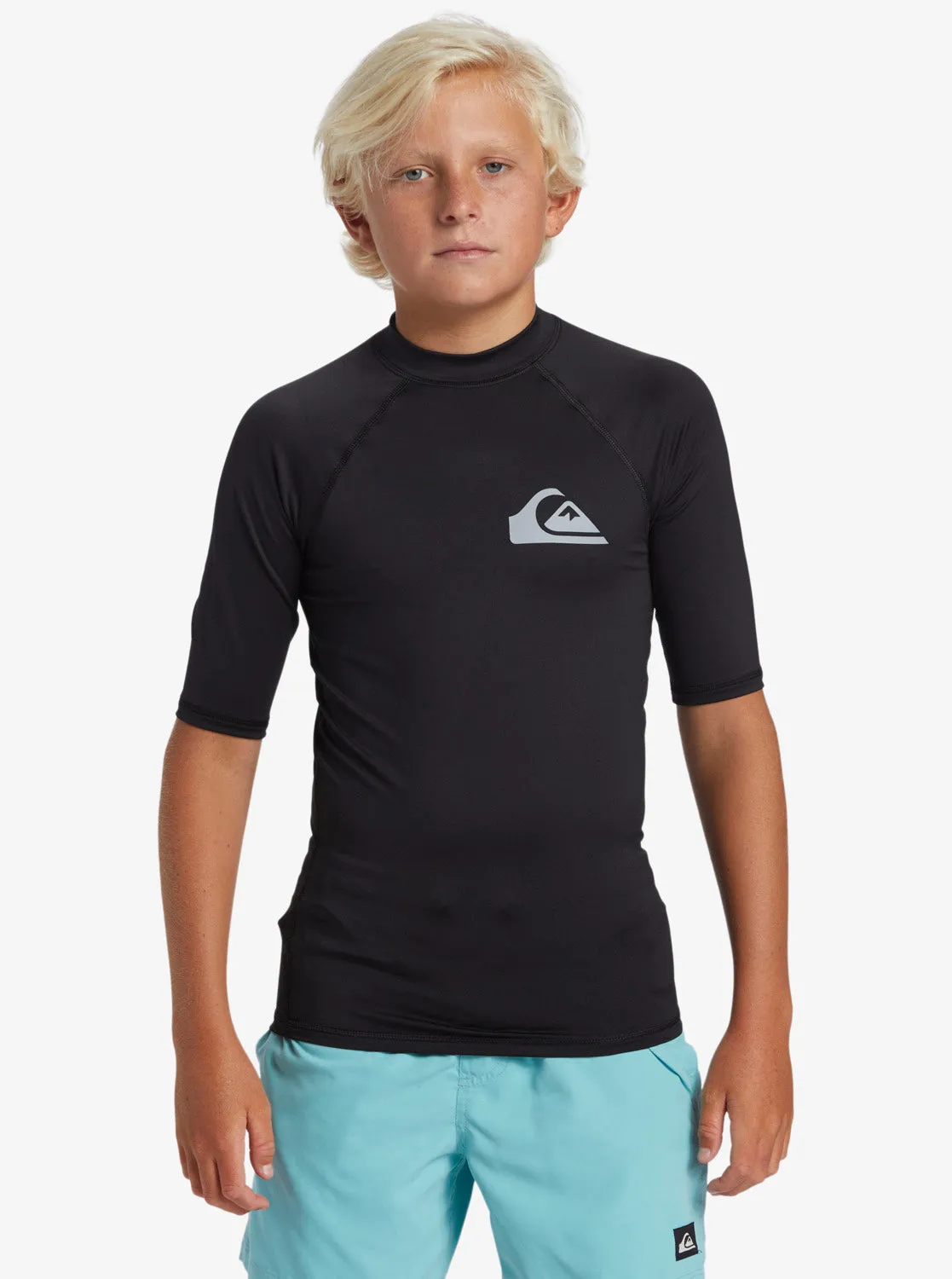 Boys 8-16 Everyday UPF 50 Short Sleeve Rashguard - Black