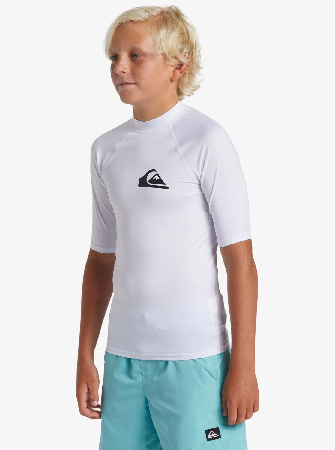 Boys 8-16 Everyday UPF 50 Short Sleeve Rashguard - White