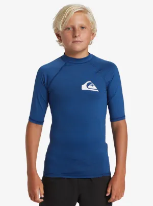 Boys 8-16 Everyday UPF50 Short Sleeve Rashguard - Monaco Blue Heather