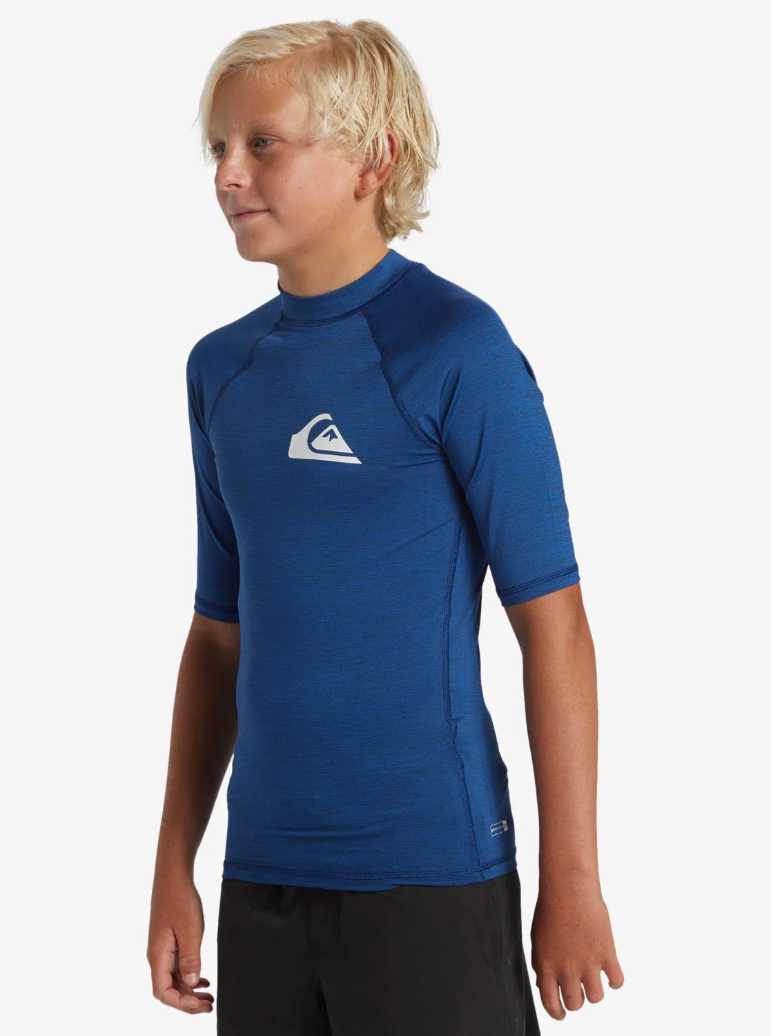 Boys 8-16 Everyday UPF50 Short Sleeve Rashguard - Monaco Blue Heather