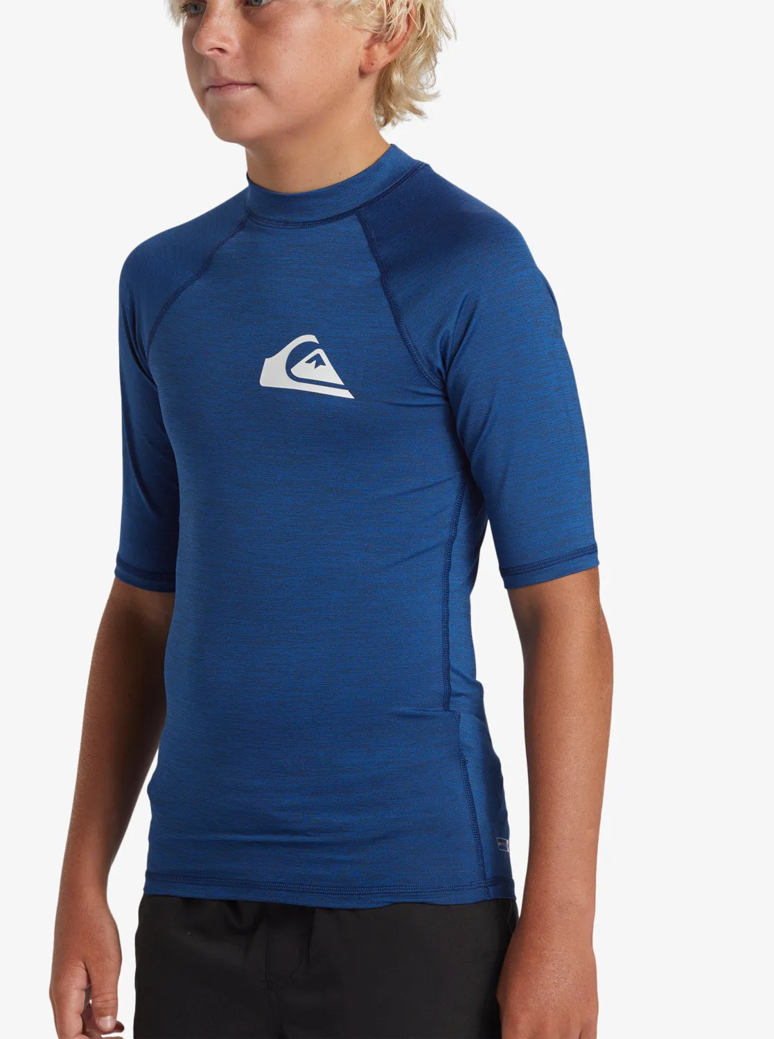 Boys 8-16 Everyday UPF50 Short Sleeve Rashguard - Monaco Blue Heather