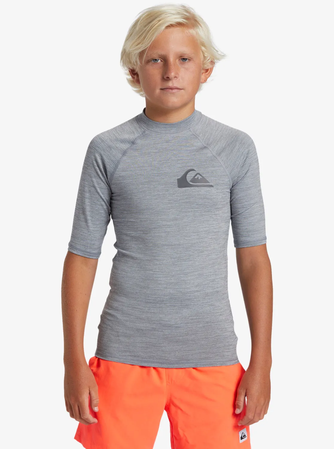 Boys 8-16 Everyday UPF50 Short Sleeve Rashguard - Quarry Heather