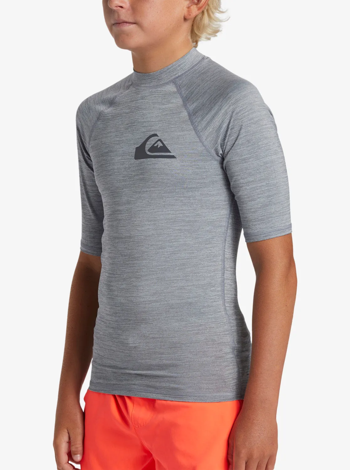 Boys 8-16 Everyday UPF50 Short Sleeve Rashguard - Quarry Heather