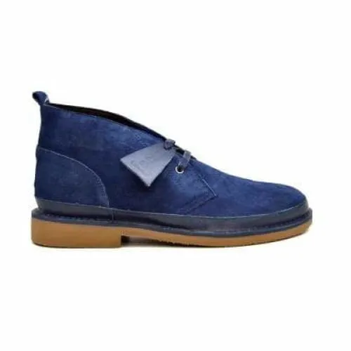 British Walkers Cambridge Desert Boots Men's Navy Blue Leather and Suede