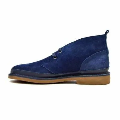 British Walkers Cambridge Desert Boots Men's Navy Blue Leather and Suede