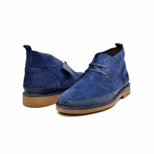 British Walkers Cambridge Desert Boots Men's Navy Blue Leather and Suede