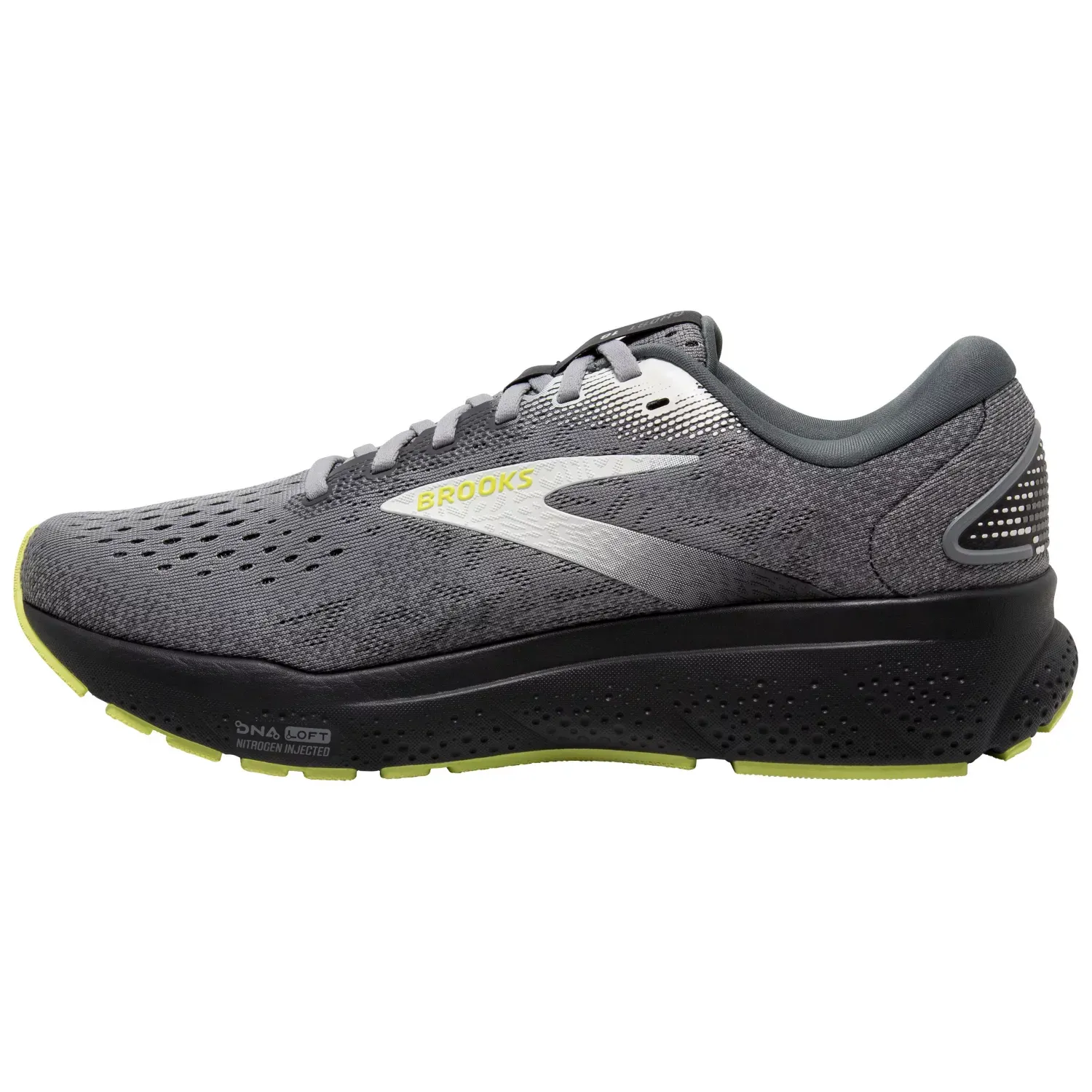 Brooks Men's Ghost 16 Sneaker - Primer/Grey/Lime