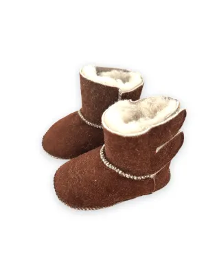 Brown Baby Natural Sheepskin Boots