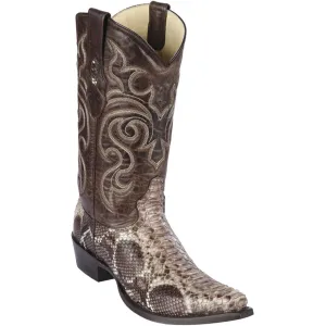 Brown Python Snip Toe Boots