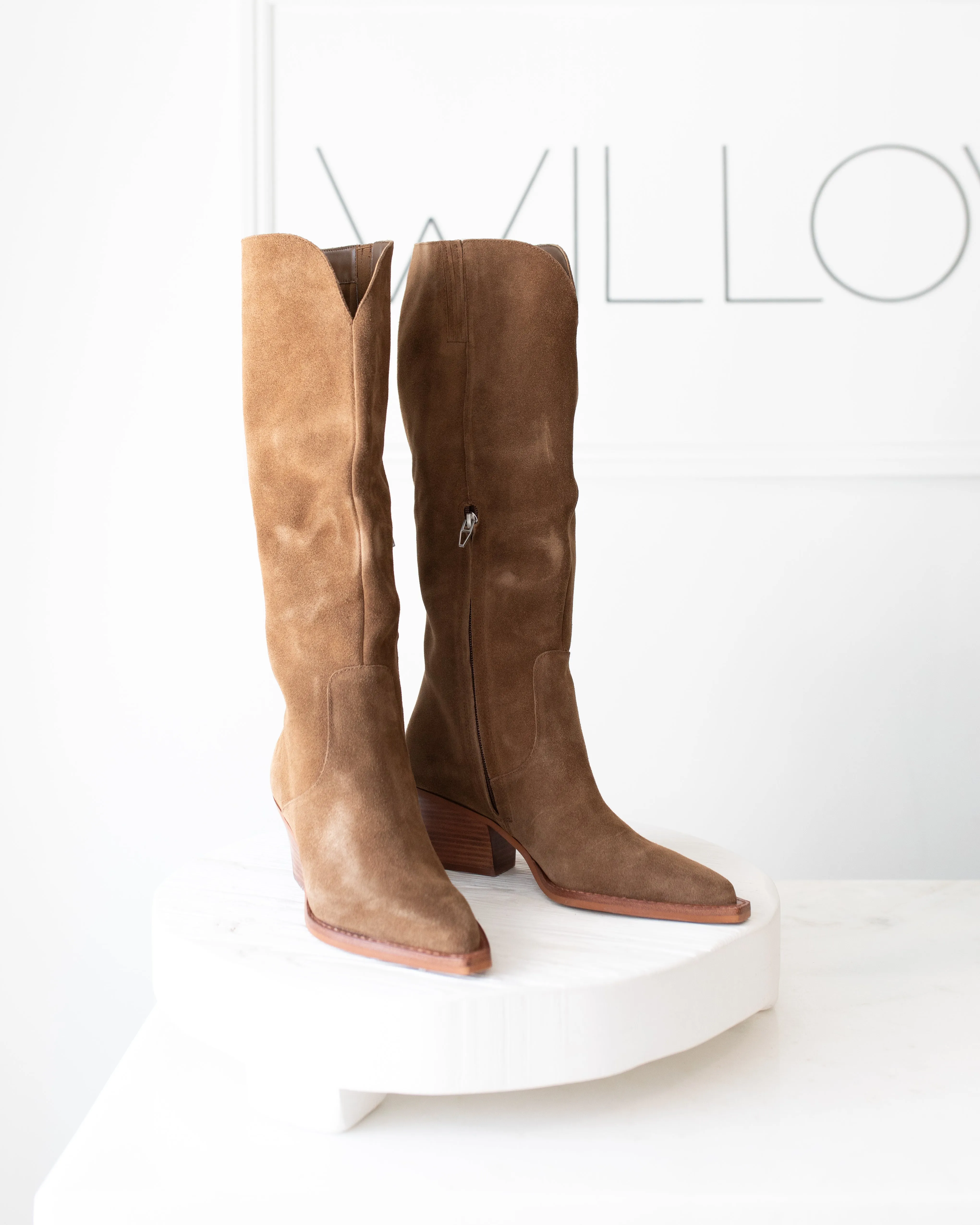 Brown Suede Tall Boot