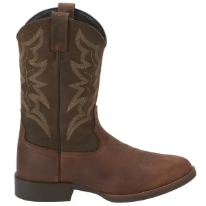 Buster Embroidered Distressed Round Toe Cowboy Boots