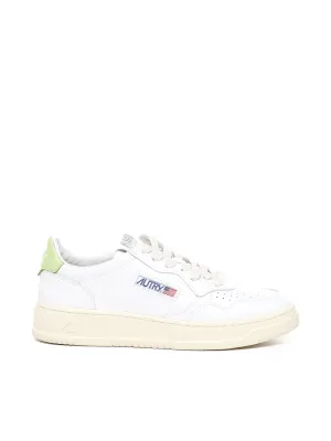 Calfskin White and Green Sneakers