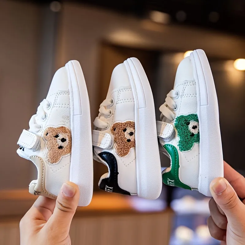 Casual Cute Cartoon Bear Sneakers For Baby Boys, Comfortable Non-slip Walking Shoes For Spring And Autumn