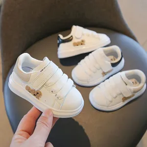 Casual Cute Cartoon Bear Sneakers For Baby Boys, Comfortable Non-slip Walking Shoes For Spring And Autumn