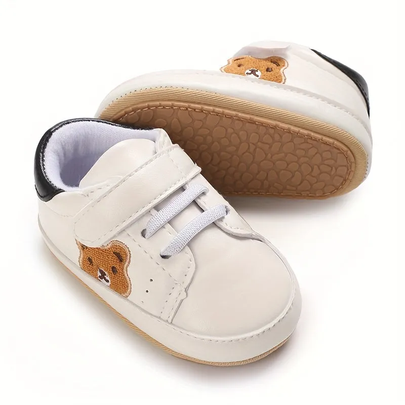 Casual Cute Cartoon Bear Sneakers For Baby Boys, Comfortable Non-slip Walking Shoes For Spring And Autumn