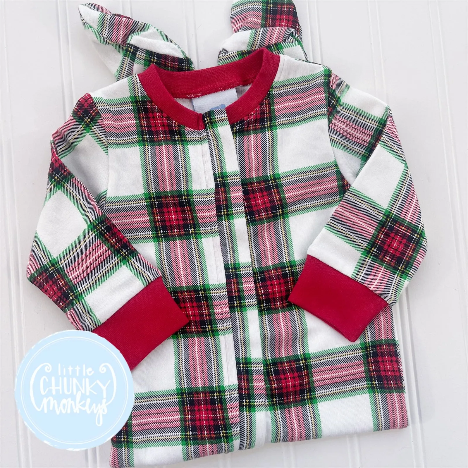 Christmas Footed Sleeper - Red Plaid