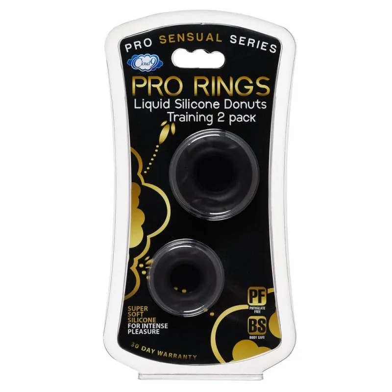 Cloud 9 Pro Rings Liquid Silicone Donuts 2 Pack -  Black