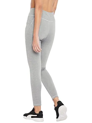 Clovia Women's Snug Fit High-Rise Active Tights(AB0100A01_Grey_XL)