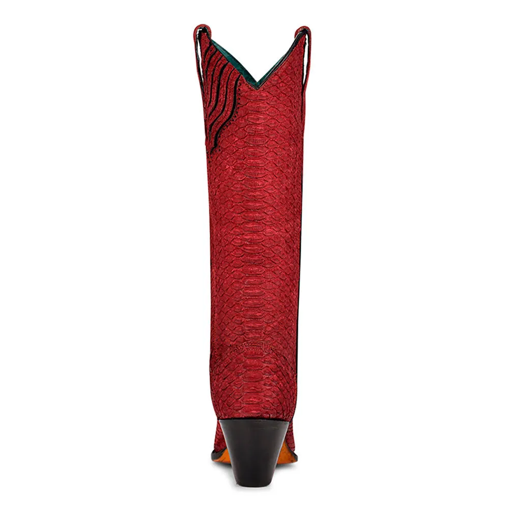 Corral Red Genuine Python Tall Cowgirl Boots