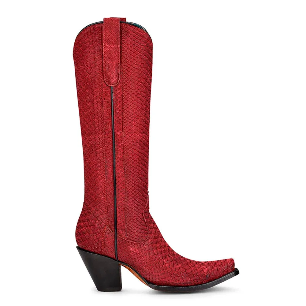 Corral Red Genuine Python Tall Cowgirl Boots