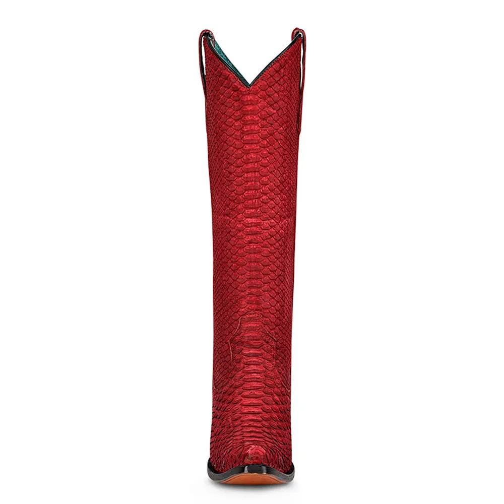 Corral Red Genuine Python Tall Cowgirl Boots