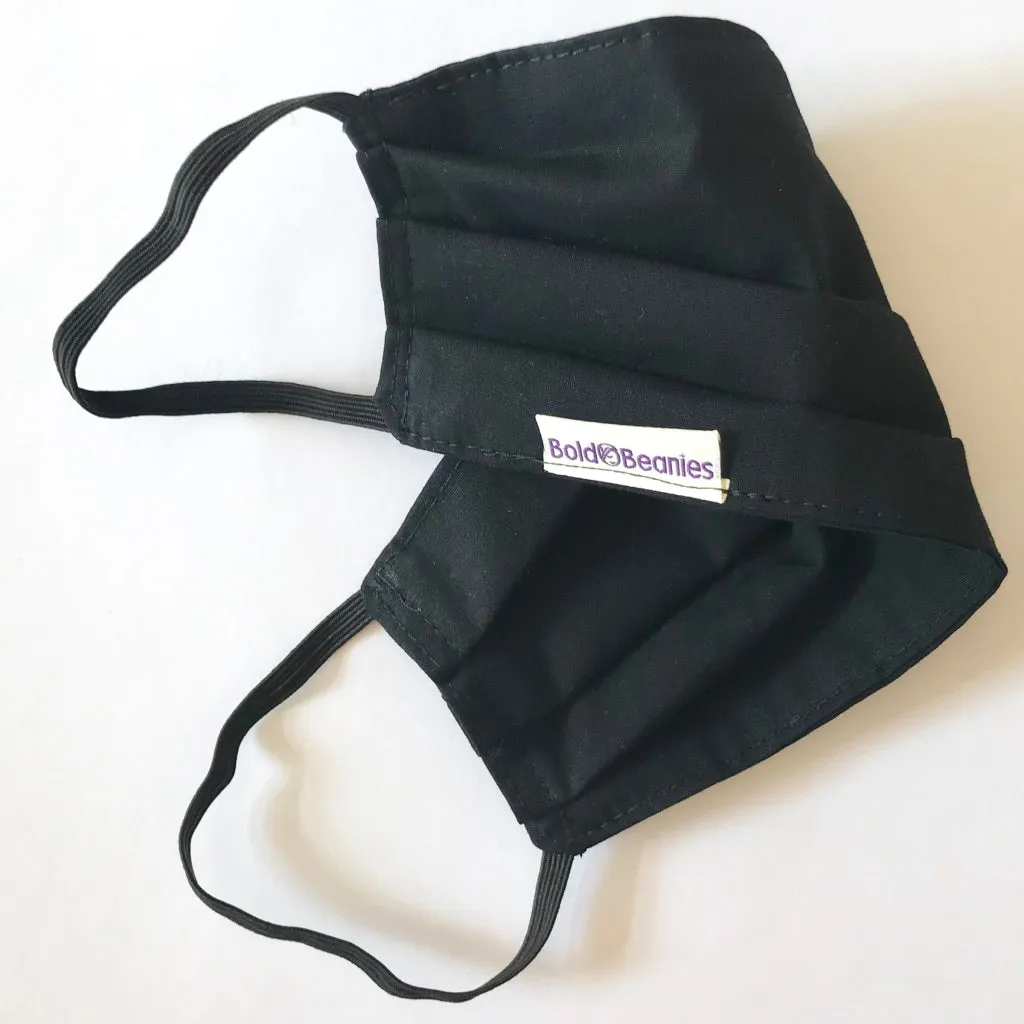 Cotton Washable Surgical Face Mask Plain Black